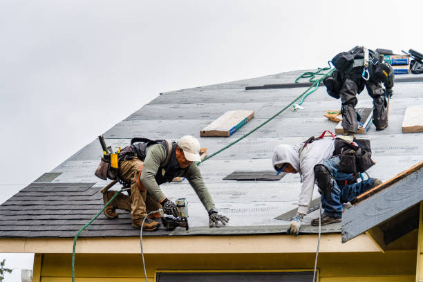 Professional Gutter Installation technician working in Boggstown, IN